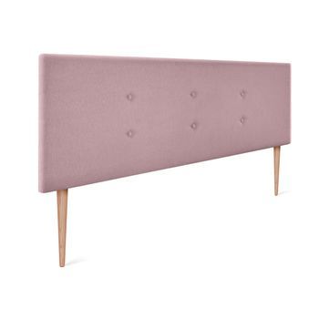 Cabecero De Tela Aqualine Con 2 Hileras De Botones 145x105cm Con Patas Camas 135/140 - Salmón