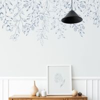 papel pintado panoramico con vegetacion colgante azul 225 x