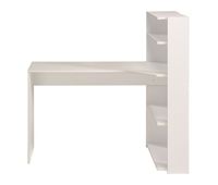 escritorio blanco con estante de almacenamiento l121 cm - mister