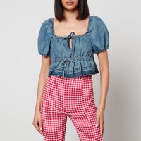 ganni organic denim top - eu 42uk 14