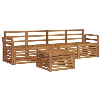 Juegos De Sofás Natural Madera De Acacia Sólida