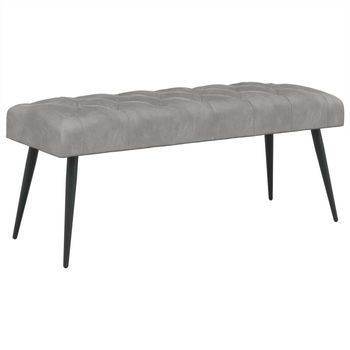 Banco Con Tapicería Con Botones Gris Claro 110 X 40 X 46 Cm Vidaxl