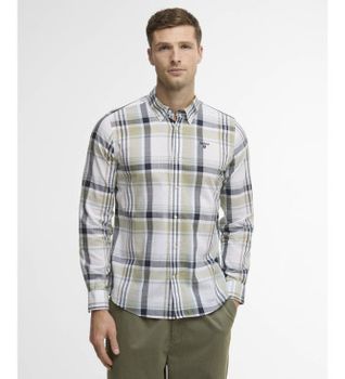 Barbour para hombre. MSH5295 Camisa Kidd verde (XXL), Casual, Algodón, Manga larga