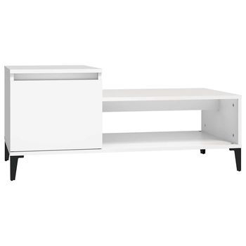 Mesa De Café - Mesa De Centro Madera Contrachapada Blanco 100x50x45 Cm