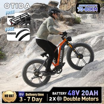 OTIDA RX80 Bicicleta Eléctrica Todoterreno con Doble Motor 48V20Ah, Neumáticos Gruesos de 26 Pulgadas, Bicicleta Eléctrica de Montaña para Adultos