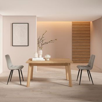 Mesa comedor efecto madera roble 140x90x75cm