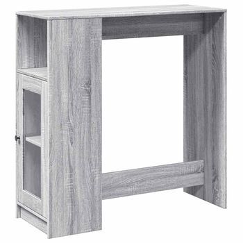 Mesa Alta Bar | Mesa De Bistró Con Estantes Gris Sonoma 101x40x103,5 Cm