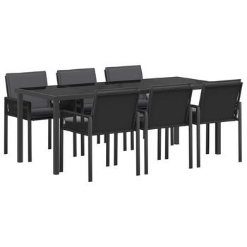 Conjunto De Comedor De Jardín 19 Uds. Negro Ratán Sintético Vidaxl