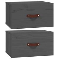 juego de mesitas de noche de pared - mesillas de noche flotante gris 40x295x22 cm mc7203