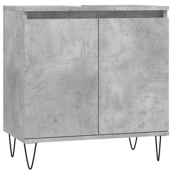 Armario De Baño Madera De Ingeniería Gris Hormigón 58x33x60 Cm Vidaxl