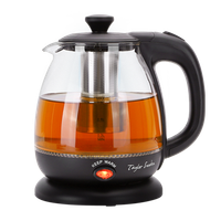 taylor swoden abel - hervidor de cristal de 1 litro 2200w con iluminacion led libre de bpacon infusor y filtro extraible