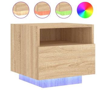 Vidaxl mesita de noche con luces led roble sonoma 40x39x37 cm