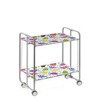 carrito auxiliar plegable bauhaus con ruedas r armazon metalico gris 2 niveles 4 posiciones ajustables47