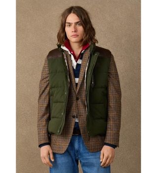 Hackett London para hombre. HM4000236 Chaleco Country verde (XXL), Casual, Algodón