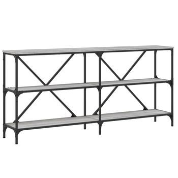 Mesa Consola | Mesa De Entrada | Mesa Auxiliar Hierro Y Madera Ingeniería Gris Sonoma 160x30x75cm