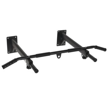 HOMCOM Barras de Dominadas para Pared Entrenamiento Muscular Pull Up Carga Máxima 150 kg para Fitness en Casa Negro   Aosom España