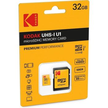 Tarjeta MicroSD Kodak EKMSDM32GHC10K 32GB Clase 10 UHS-I V10