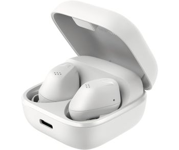 Sennheiser ACCENTUM True Wireless Auriculares - Sonido nítido con ANC híbrida, diseño ergonómico, 28 Horas de duración de batería, Interfaz táctil y Calidad de Llamada con Doble micrófono - Blanco