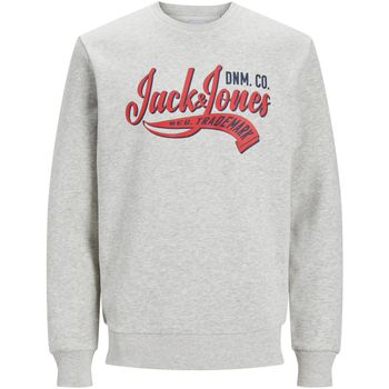 Jack & Jones Jersey 12248394 JJELOGO SWEAT CREW NECK 2 COL SS24 LN WHITE MELANGE para hombre