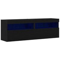mueble de tv montado en la pared roble negro 60 x 30 x 40 cm