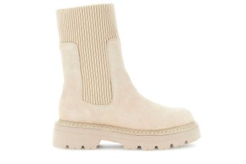 botines de ante con calcetín beige