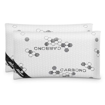 Nalui Almohadas Copos Viscoelástica Carbono Blanco Pack 2 (70x38 cm), Firmeza Media