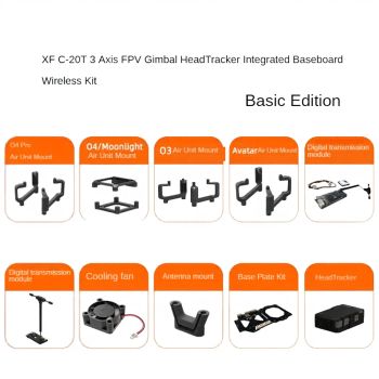 XF C-20T HeadTracker de 3 ejes FPV con base integrada, edición todo en uno para DJI O4 / O4 PRO / DJIO3 con kit inalámbr