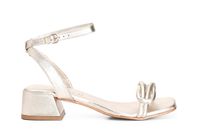 sandalias de piel con nudo en la pala gold
