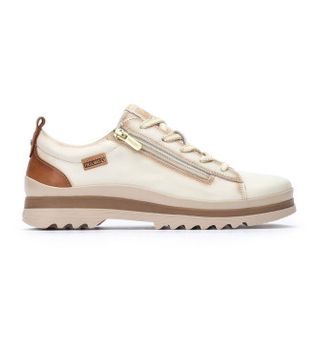 Pikolinos para mujer. W3W-6979C1 Zapatillas de Piel Vigo blanco nata (42), Plano, 1 a 3cm, Cremallera, Casual