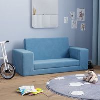 sofa cama  sofa convertible de ninos 2 plazas felpa suave azul cfw76180