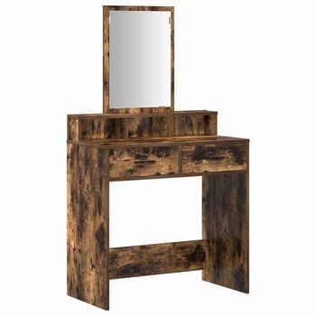Mesa Tocador | Mesa De Maquillaje Con Cajón Roble Ahumado 79 X 41 X 140 Cm