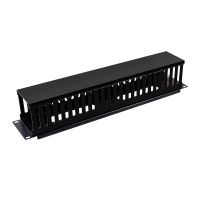 aiten data organizador de cables 2u con tapa negro