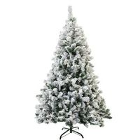 arbol de navidad nevado artificial con nieve pvc blanco 210cm