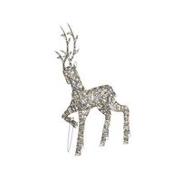 decoracion de navidad led para interior y exterior reno luces led metal plateado husavik