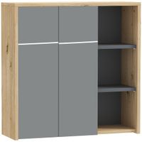 armario con espejo 60x20x60 cm madera natural
