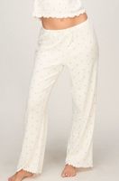 hunkemoller pantalones de pijama loose pointelle blanco