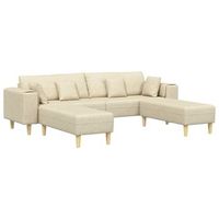 sofa 3 uds crema tela vidaxl