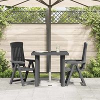 mesa de jardin  mesa de exterior de plastico gris antracita 80x75x72 cm