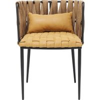 silla con reposabrazos amarillo