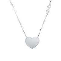 cadena grabado con corazon e infinito de plata 925