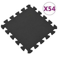 alfombrillas de goma eva negra 54 uds 486r vidaxl