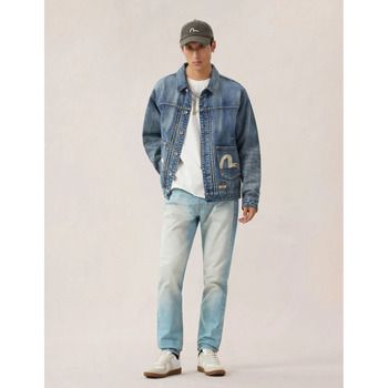 Evisu Chaquetas 2ESHTM6DJ1008 MULTI POCKET DENIM JACKET-INDM MID TONE INDIGO para hombre