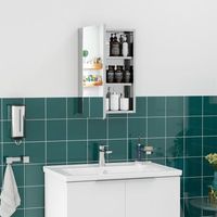 armario espejo de acero inoxidable vidrio kleankin 39x12x60 cm-plata