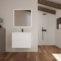 conjunto de bano kaji  80 cm blanco  dos cajones  lavabo empotrado  mueble montado  no incluye espejo  alday