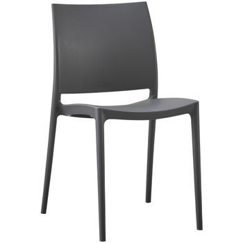 Silla De Jardin Meton Plástico Gris Oscuro 49x42x81 Cm Clp