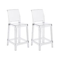 conjunto de 2 sillas de bar transparentes plastico taburete de cocina sillas altas wellington