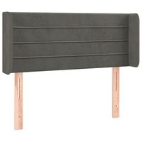 cabecero cama mueble de dormitorio con led de terciopelo oscuro 83 x 16 x 7888 cm gris m020008918