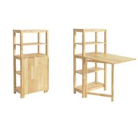 sobuy fwt70-n mesa de comedor plegable de madera de caucho con estantes mesa de oficina mesa para cocina 98x126x60cm es