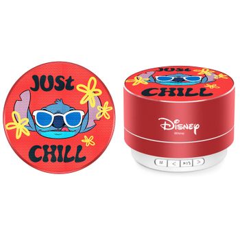 ERT GROUP bocina Bluetooth Disney Patrón Stitch 014, Altavoz portátil de 3 W, Micrófono Integrado y Radio FM, Ranura para Tarjeta Micro SD, Batería Recargable