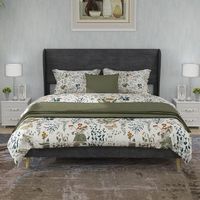 cama doble tapizada moderna minimalista con cabecera gris 140x200 cm